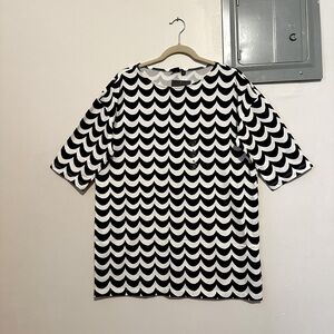 Marimekko Black and White Wave Print Tunic